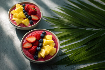 Healthy Fruit Smoothies Served in Exotic Setting