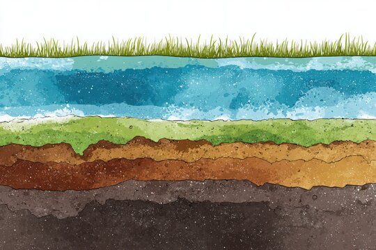 Layers of the Earth: A visual cross-section showcases the earth's natural layers, offering a captivating educational perspective. 