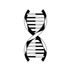 dna helix silhouette for genetics molecular biology and medical research vector