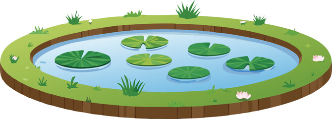 Pond with Floating Lily Pads