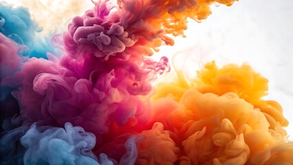 Obraz premium Abstract colorful smoke explosion with vibrant pink orange and blue hues
