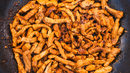 Tender pork strips stir-fried with Korean gochujang paste and caramelized onions. Spicy-sweet dish perfect for Asian cuisine content and food blogs