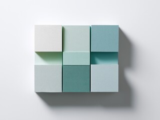 Modern calming teal and green square design, perfect for contemporary branding or a tranquil website background with subtle texture and clean aesthetic
