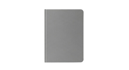 Fototapeta premium Plain gray notebook with rounded corners isolated on a transparent background minimalist clean
