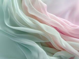 Obraz premium Experience the serene beauty of flowing fabric in pastel hues, perfect for adding a touch of elegance to your project
