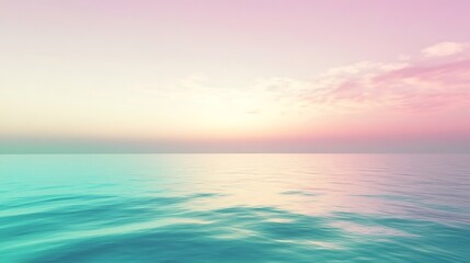 Fototapeta premium Calm sea at sunset or sunrise with pastel sky colors and gentle waves