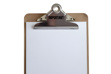 Clipboard isolated against clean white background for office business and school organization concepts