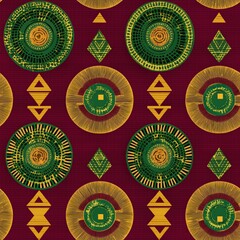 Seamless African Ankara Pattern Print (tileable) - Image 6 of 8 - 8192 x 8192 67MP - Created with AI