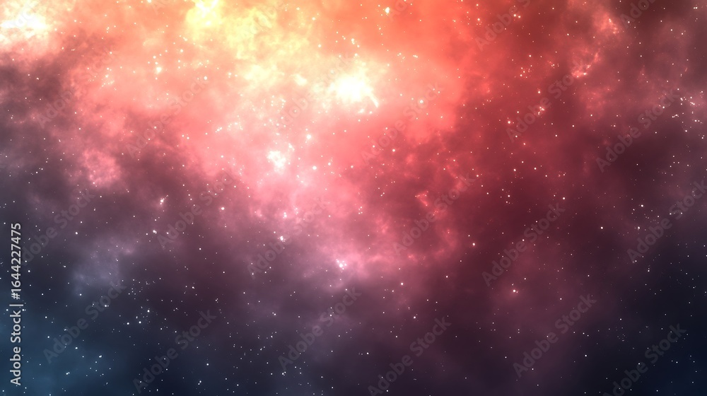 Poster abstract space background with colorful nebula stars texture