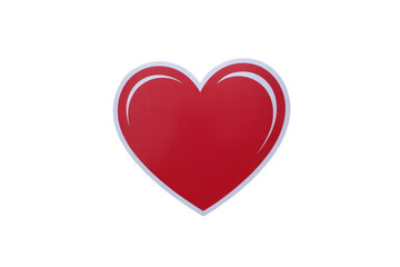 Red heart symbol isolated against clean white background for love and romance concepts