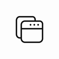 rearranged overlapping windows icon sign vector