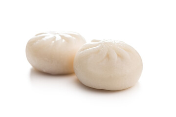 Xiao long bao. Chinese dumplings isolated on white background.