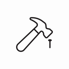 icon vector  hammer nail