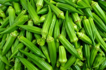 Obraz premium Okra Close up background 