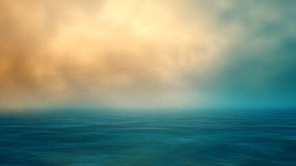Fototapeta premium Tranquil water landscape with hazy sky serene nature scene