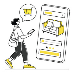 Augmented Reality (AR) in E-Commerce – Vector Yellow UI Product Preview Design Adobe Illustrator Artwork