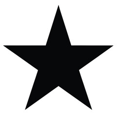 Obraz premium Solid Black Five- Pointed Star on a White Background five-pointed silhouette