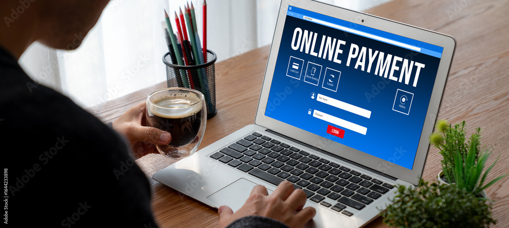 Aufkleber online payment platform for modish money transfer on the internet netowrk