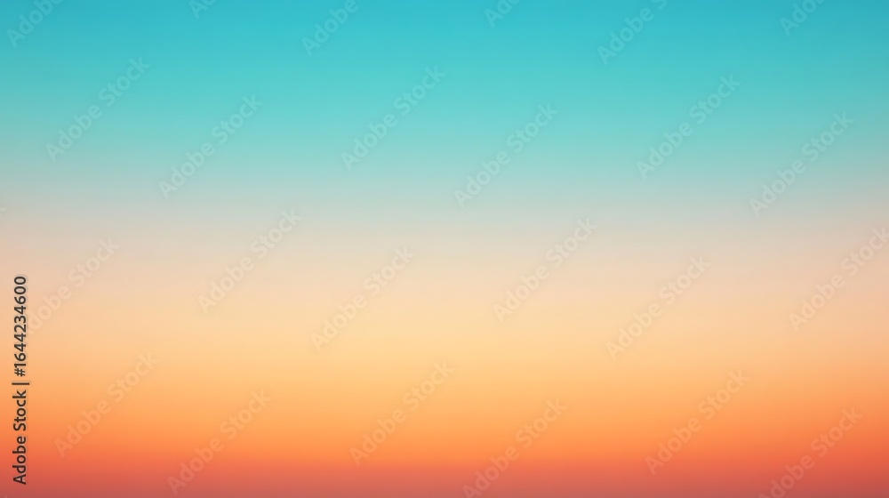 Poster gradient sky background with smooth color transition from turquoise to orange