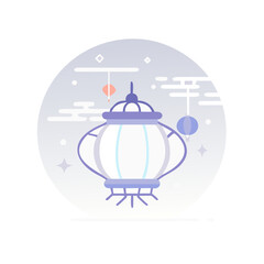 Japanese Lantern Vector Art with Soft Colors and Elegant Design for Cultural Celebrations
