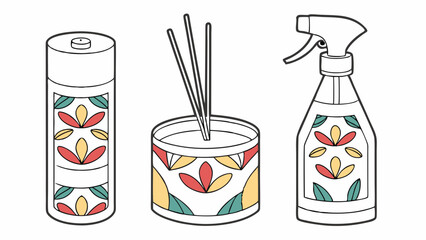 Decorative Natural Home Fragrance and Cleaning Vector Illustration