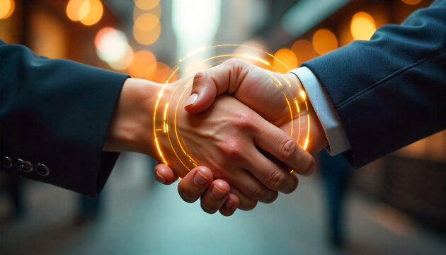 close up of business people shaking hands