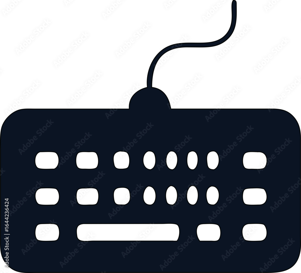 Poster minimalist keyboard icon. vector illustration of a modern computer device.
