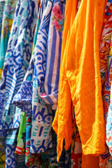 Colorful summer beachwear display