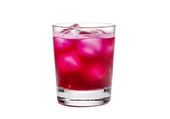 Refreshing Pink Drink With Ice Cubes isolated on a transparent background beverage refreshment
