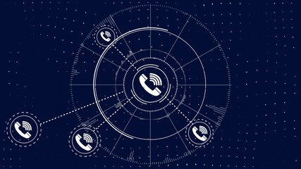 phone symbols appears. 4K+ 3D animation concept.