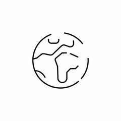 partially shown earth globe icon sign vector