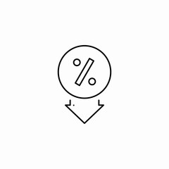 percentage decrease icon icon sign vector