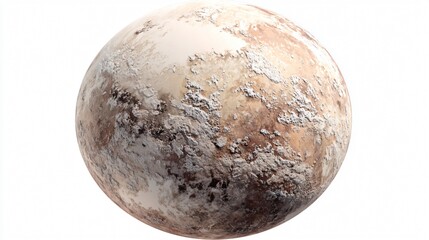 Isolated White Background Planet - Bright Moon, Space Object Illustration