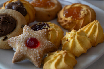 Italian Butter Cookies Assortment – Homemade Shortbread with Chocolate,