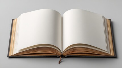 Fototapeta premium Open book with blank pages inviting creativity and imagination in a quiet setting
