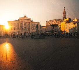 Tartini Square in Piran Old Town, Slovenia
