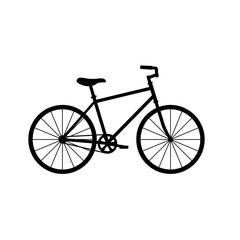 Simple bicycle illustration in black silhouette on white background ideal for logos icons and minimalist design projects with a clean