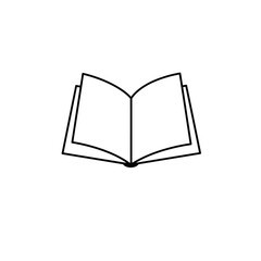 Simple Open Book Outline Icon on White Background for Education Reading and Knowledge Concepts Perfect for Minimalist Designs