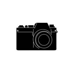 Minimalist Black Camera Illustration on White Background for Photography and Design Projects a simple and clean design element