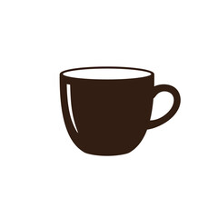 Simple Brown Coffee Cup Illustration on White Background Perfect for Coffee Shop Menus and Branding Materials Minimalist Design