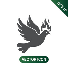 Dove of Holy Spirit with Flames