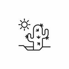 desert cactus sun icon sign vector