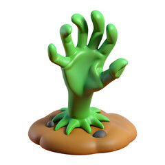 Obraz premium 3D Render of a Cartoon Zombie Hand isolated on transparent background
