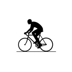 Fototapeta premium Bicycle rider cyclist silhouette vector icon