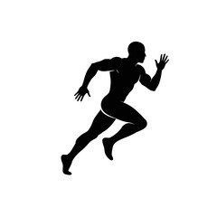 Silhouette running vector illustration design, creative design, simple