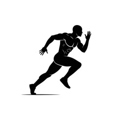 Silhouette running vector illustration design, creative design, simple