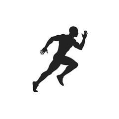 Silhouette running vector illustration design, creative design, simple