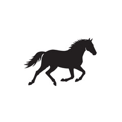 shilhouette horse vector ilustration black and white colour design 