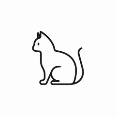 sitting cat profile icon sign vector