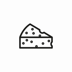 swiss cheese slice icon sign vector